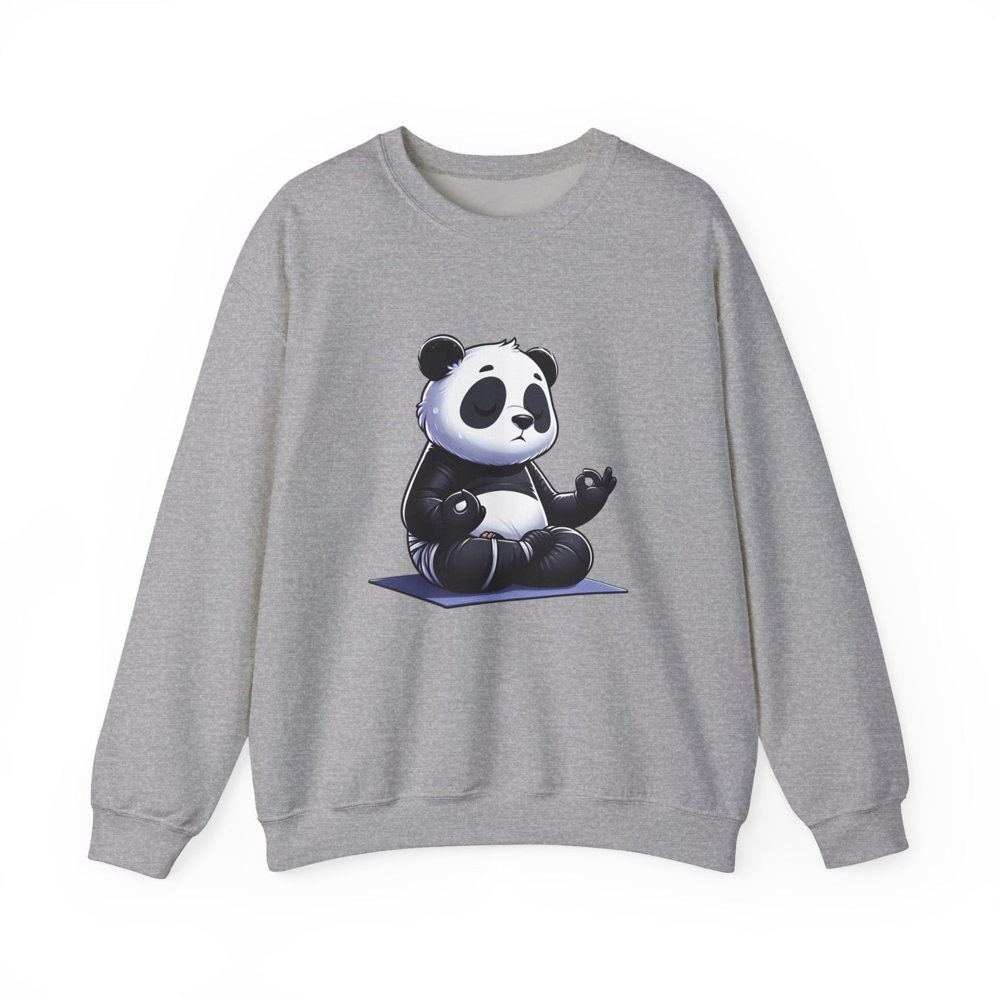 Crewneck Sweatshirt — Meditating Panda Graphic Cozy Pullover