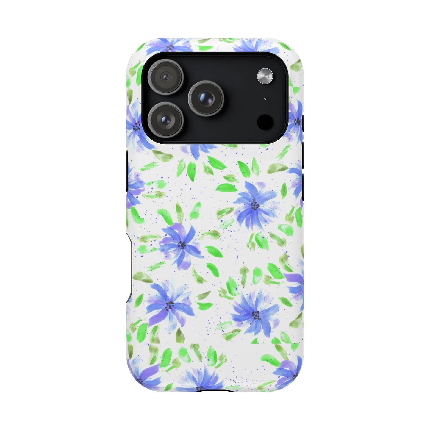 Floral Blue Watercolor Phone Case — Magnetic Impact-Resistant