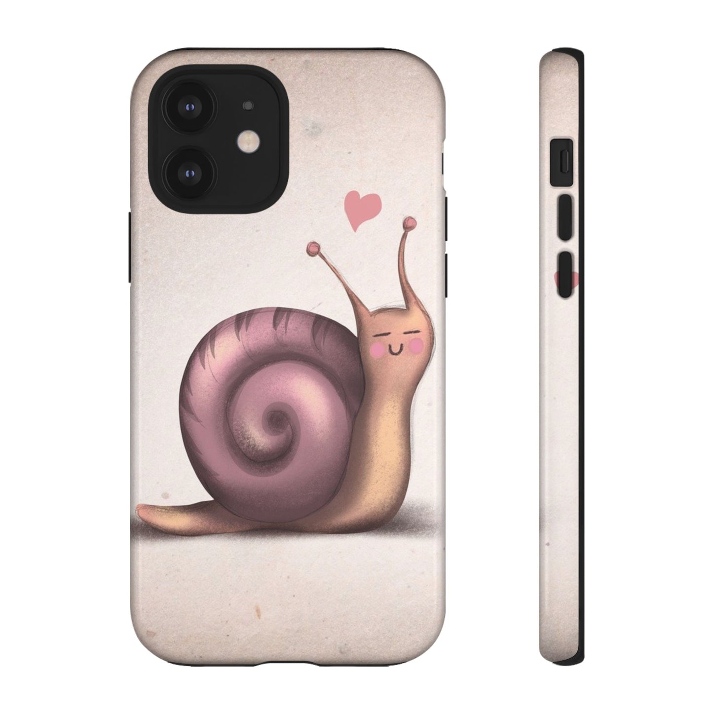 Cute Snail Phone Case — Pink Heart Cartoon Protective iPhone Cover