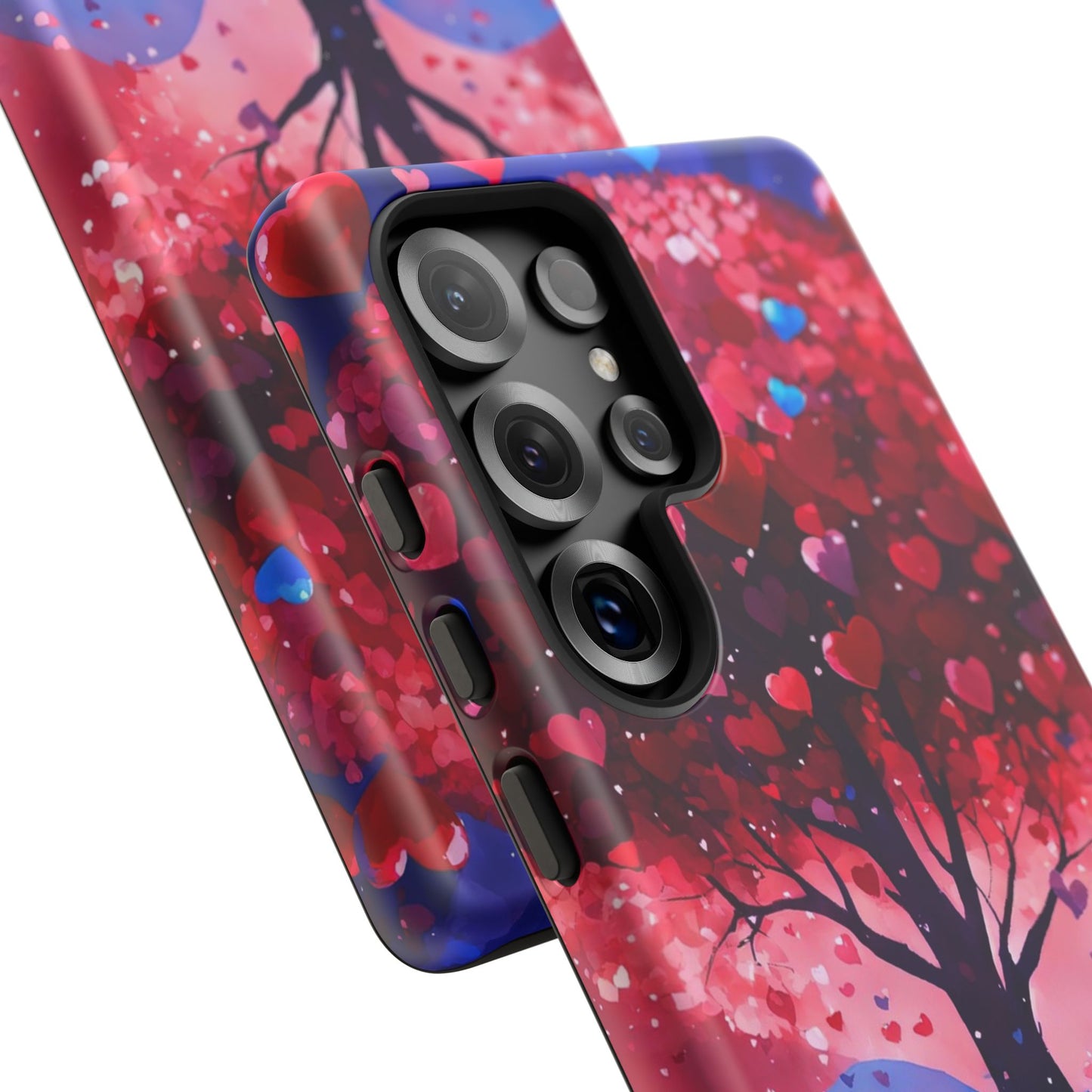 Heart Tree Phone Case — Romantic Red & Blue Protective Tough Case