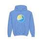 Sunrise Surf Circle Youth Hoodie | Surfing Wave Graphic