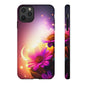 Floral Moonlight Phone Case – Purple Daisy Protective Cover