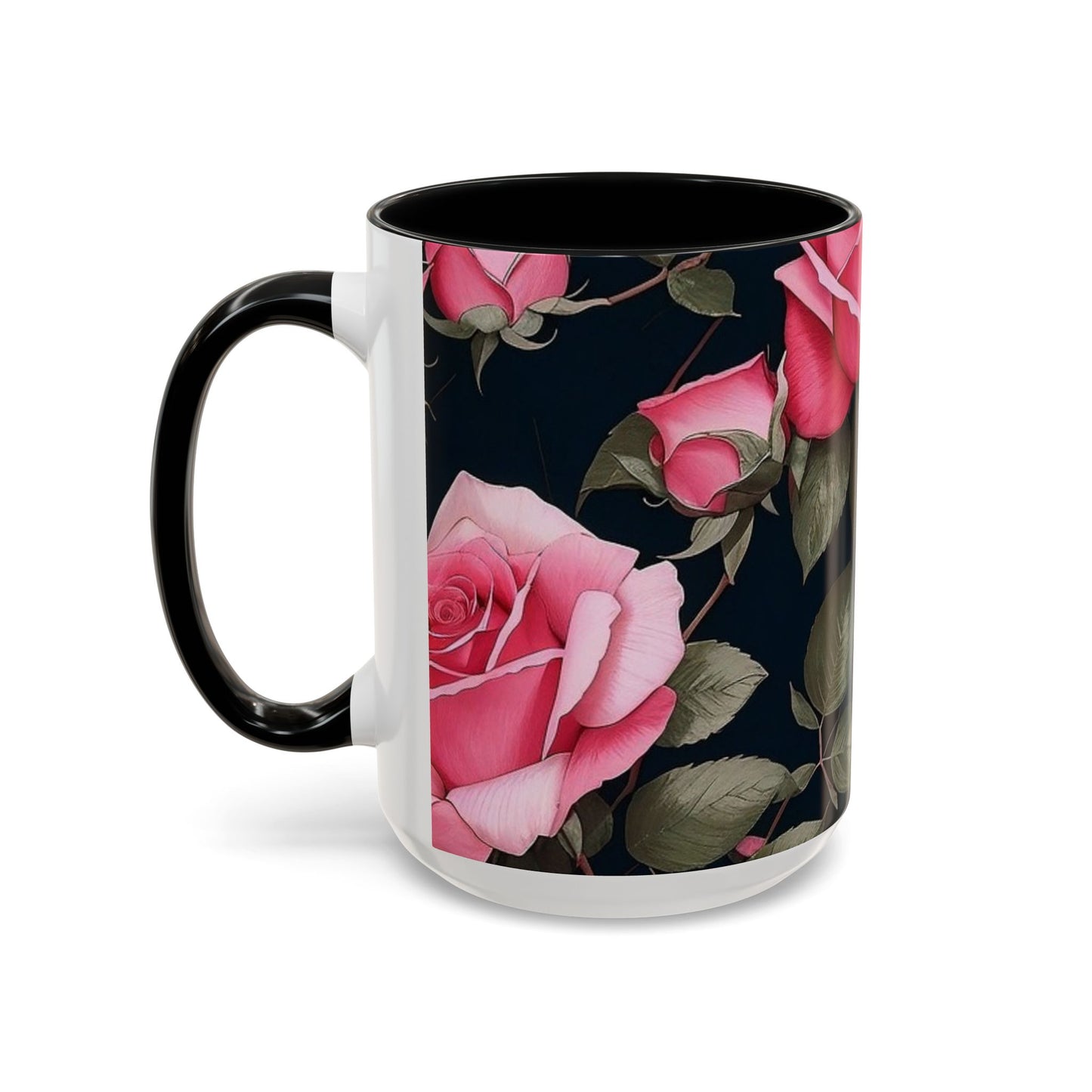 Floral Accent Coffee Mug, Gift for Her, Cute Floral Mug, Spring Decor, Coffee Lover Gift