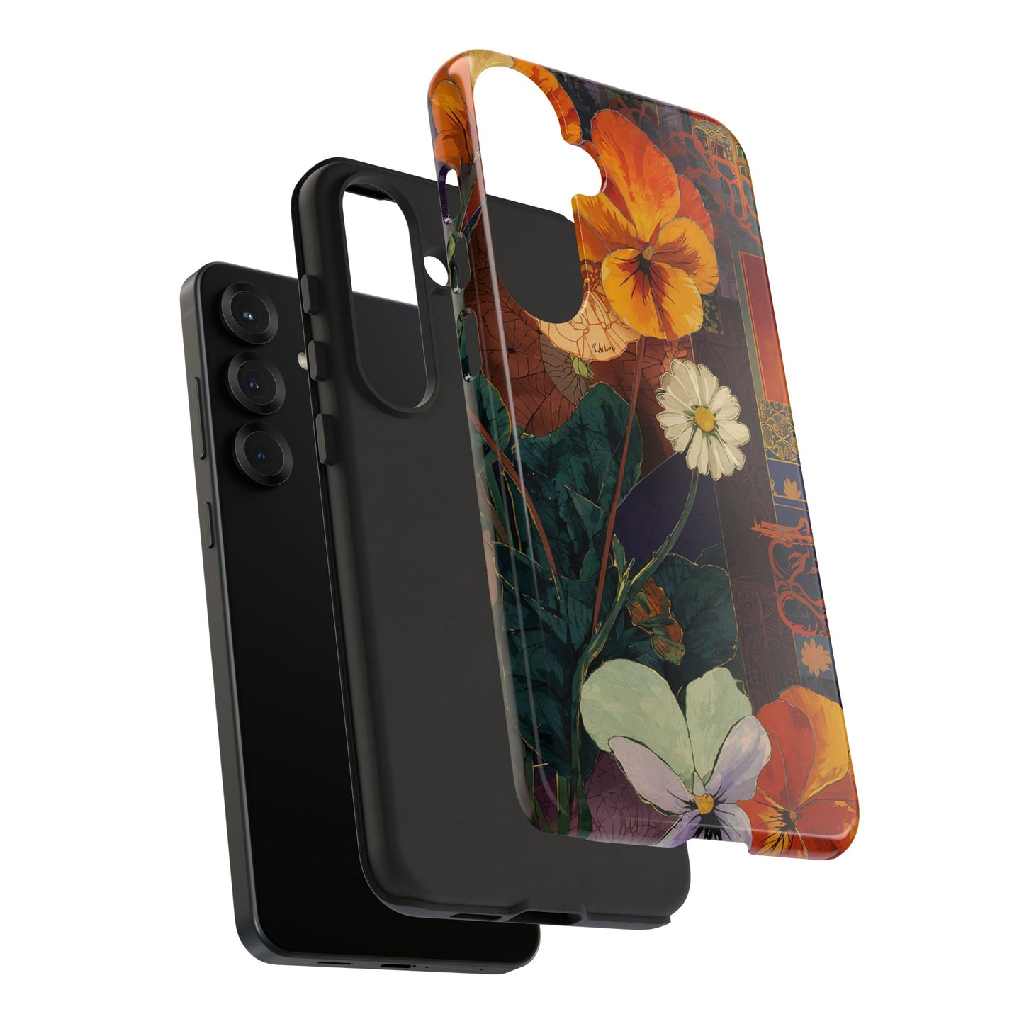 Floral Pansy Tough Phone Case — Vintage Botanical Protection