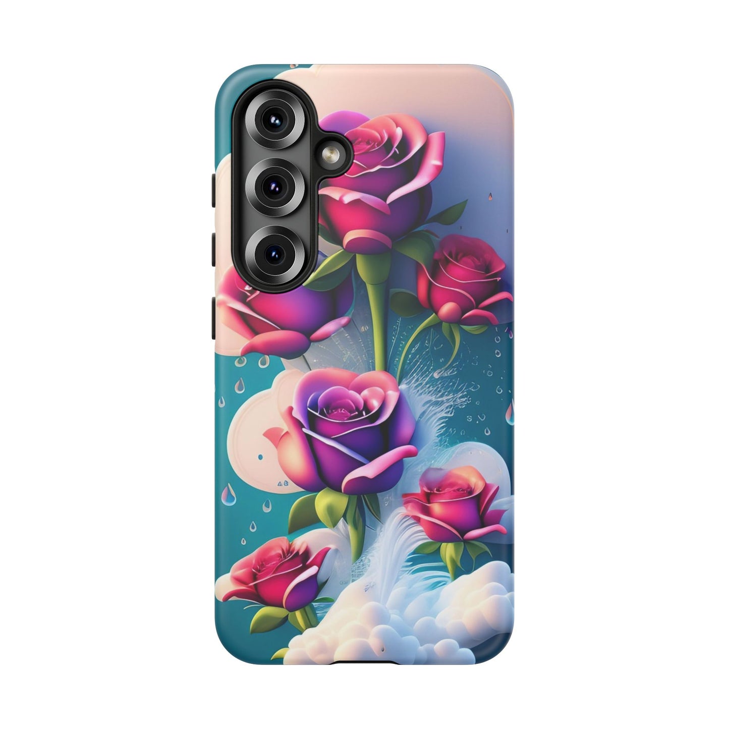 Floral Dream Tough Phone Case — Rose Bouquet Clouds Design