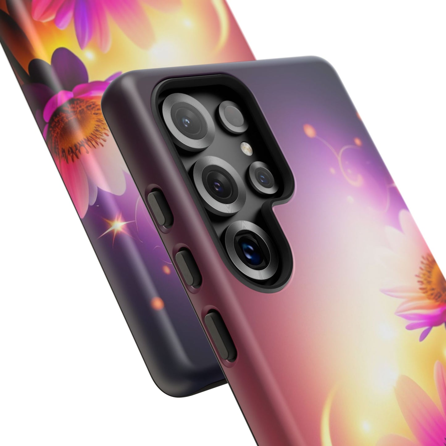 Floral Moonlight Phone Case – Purple Daisy Protective Cover