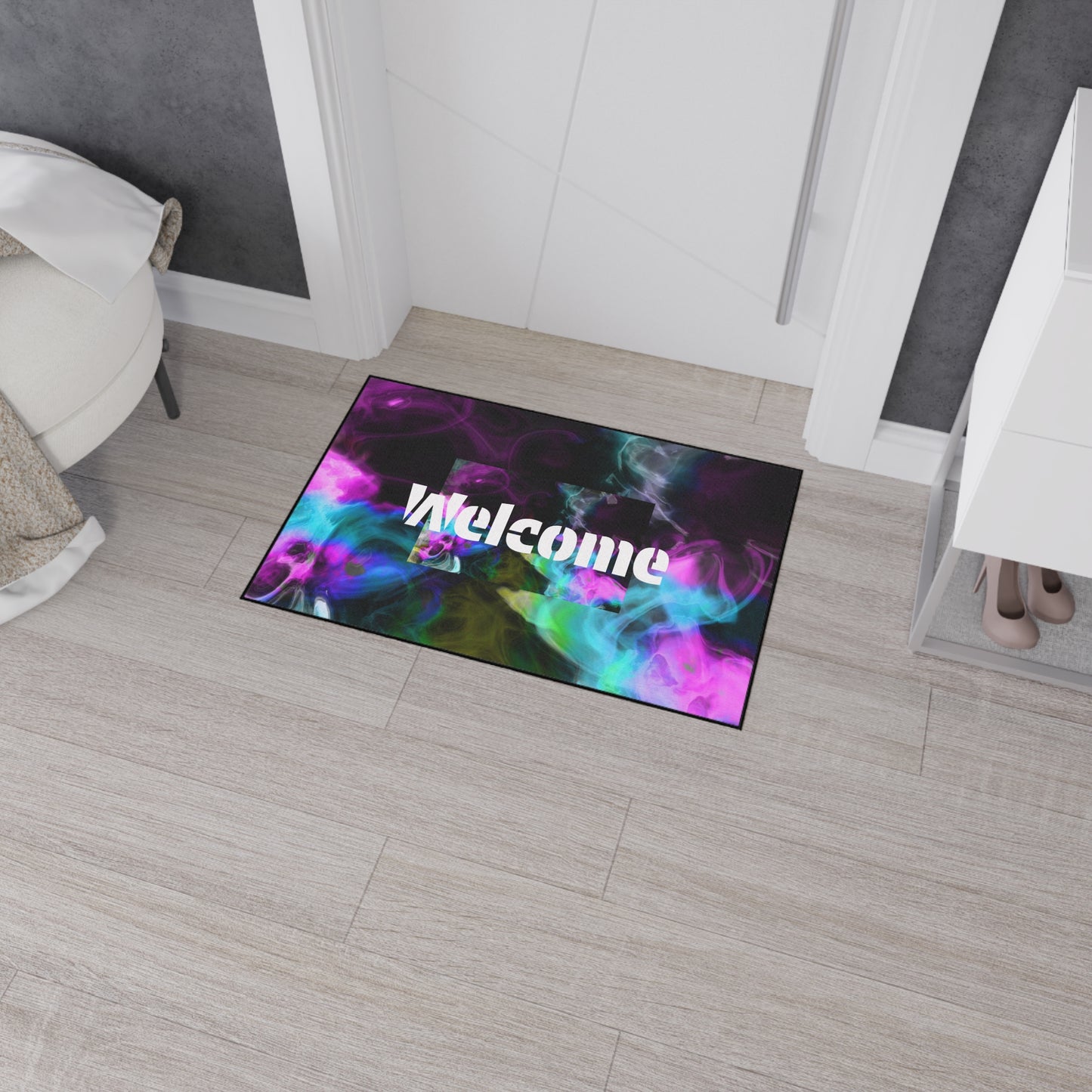 Welcome Smoke Welcome Mat — Heavy Duty Colorful Floor Mat for Entryway