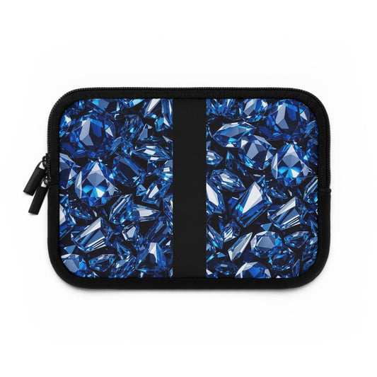 Glamorous Blue Gemstone Laptop Sleeve, Stylish Tech Case, Gemstone Pattern Envelope, Office Accessory, Gift for Her, Unique Laptop Bag