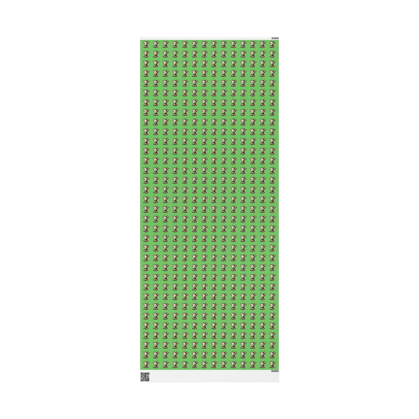 Green Reindeer Pattern Wrapping Paper — Cute Holiday Gift Wrap