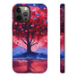 Heart Tree Phone Case — Romantic Red & Blue Protective Tough Case