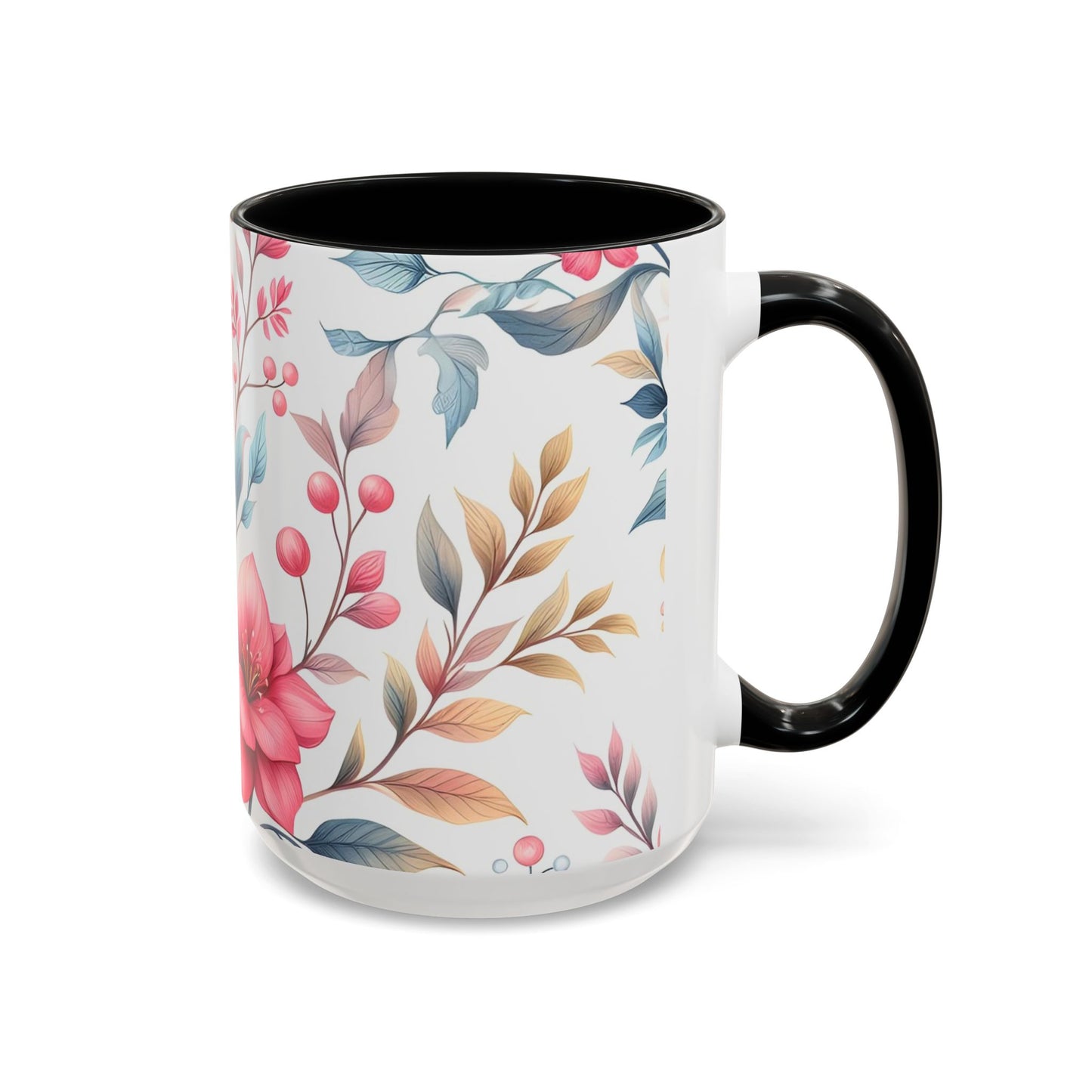 Floral Accent Coffee Mug - Perfect Gift for Tea Lovers, Home Decor, Kitchen Accessories, Mother's Day, Coffee Enthusiasts