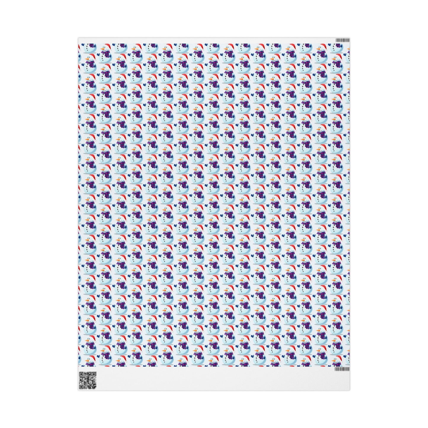 Snowman Pattern Wrapping Paper Roll — Cute Winter Holiday Gift Wrap