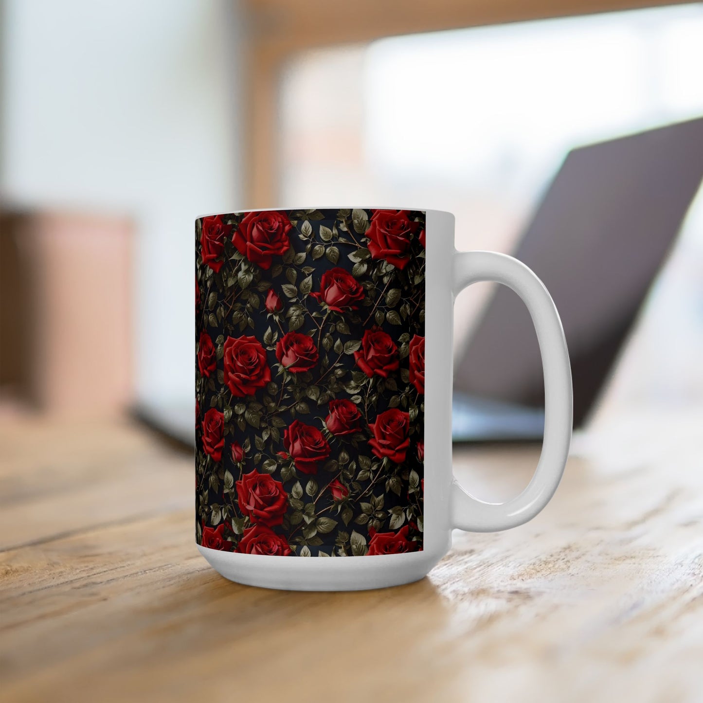 Elegant Floral Ceramic Mug with Roses | Perfect for Gifts, Valentine's Day, Mother's Day, Kitchen Decor, Tea Lovers