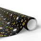Sunflower Doodles Wrapping Paper Roll — Black & Yellow Floral Gift Wrap