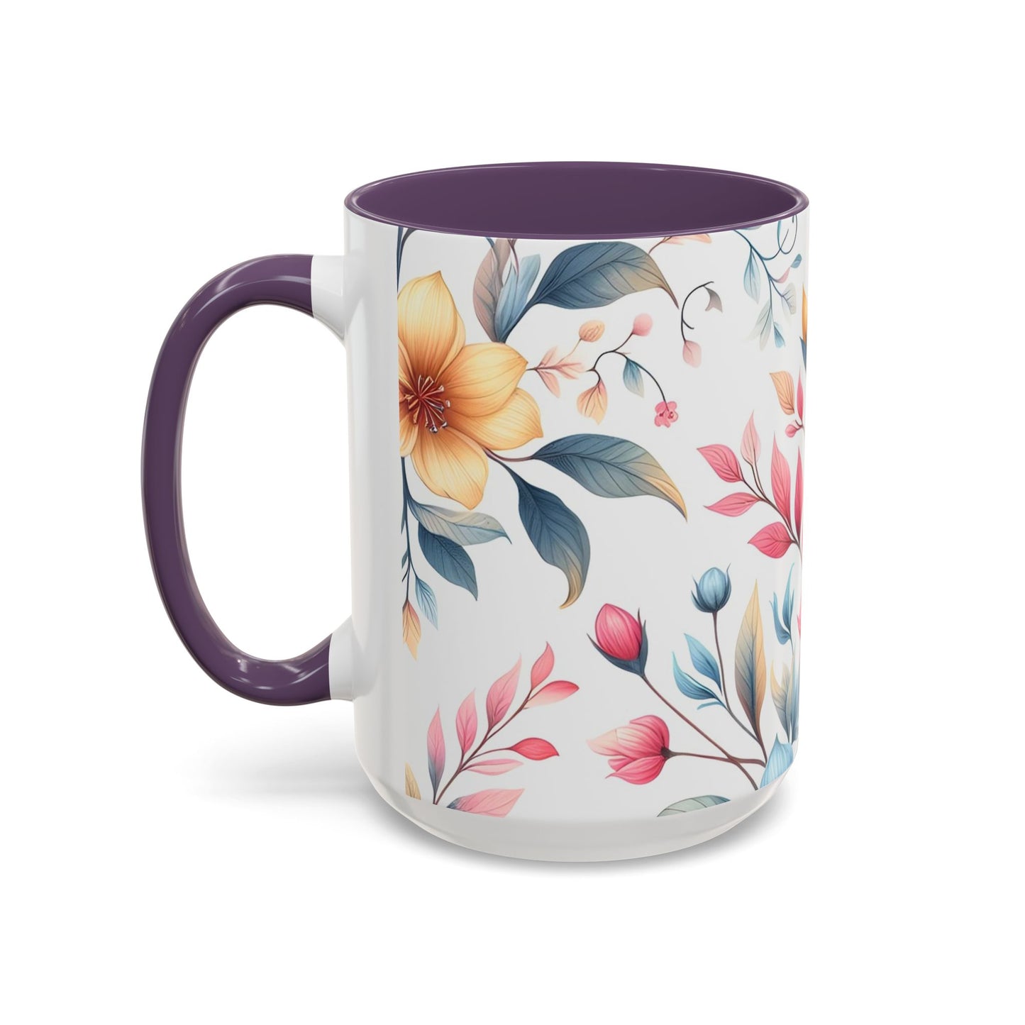 Floral Accent Coffee Mug - Perfect Gift for Tea Lovers, Home Decor, Kitchen Accessories, Mother's Day, Coffee Enthusiasts