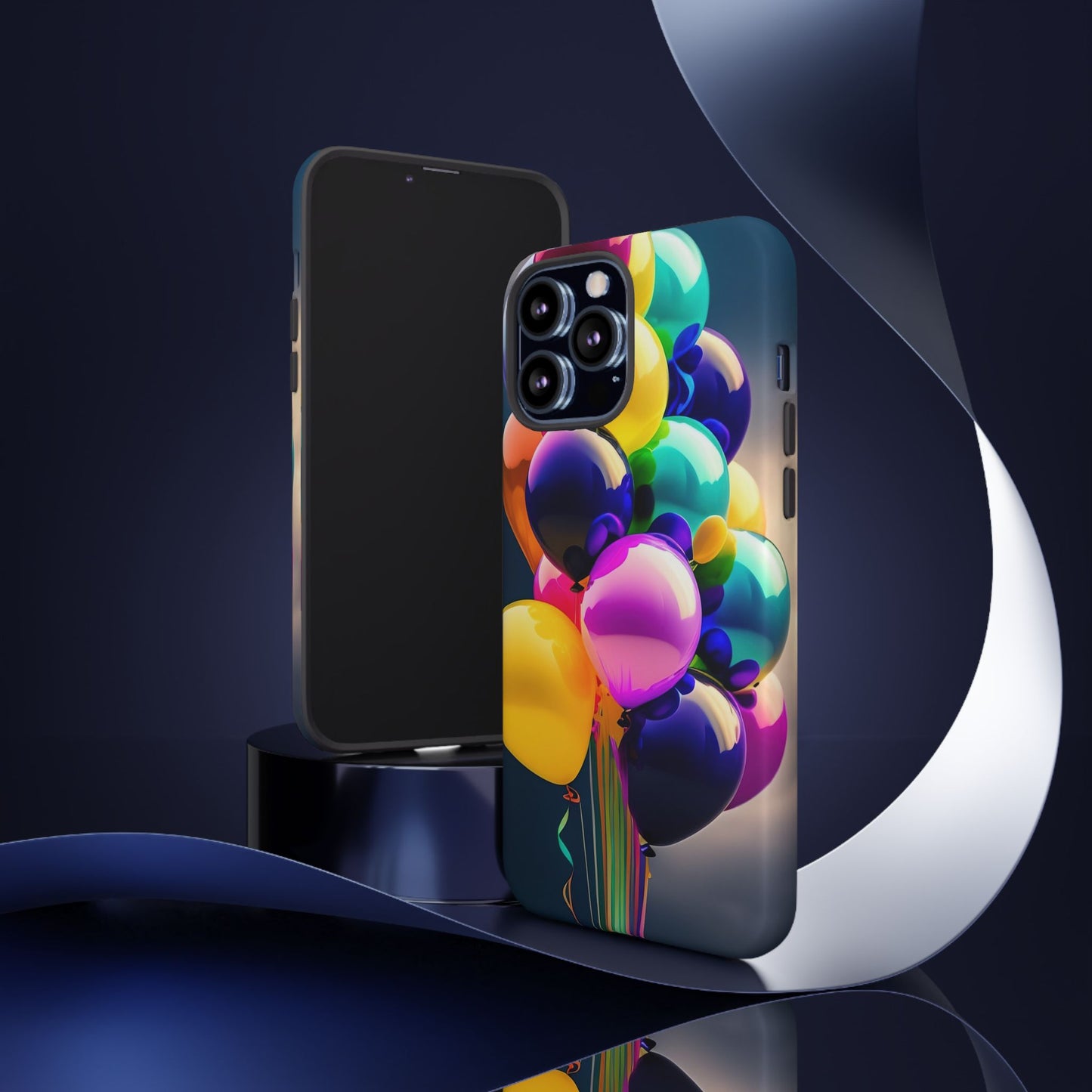 Colorful Balloon Tough Phone Case — Vibrant Party Balloons Protective Cover