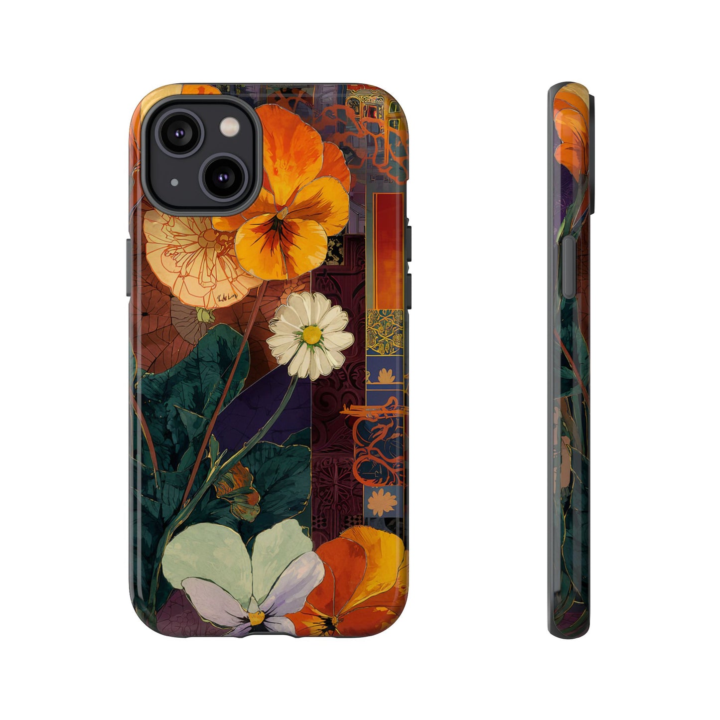Floral Pansy Tough Phone Case — Vintage Botanical Protection