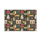 Christmas Reindeer Patchwork Floor Mat — Heavy Duty Holiday Entry Rug