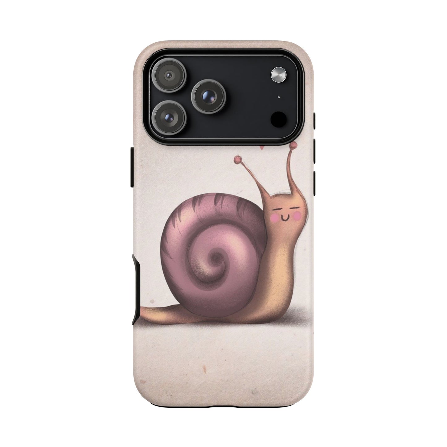 Cute Snail Phone Case — Pink Heart Cartoon Protective iPhone Cover