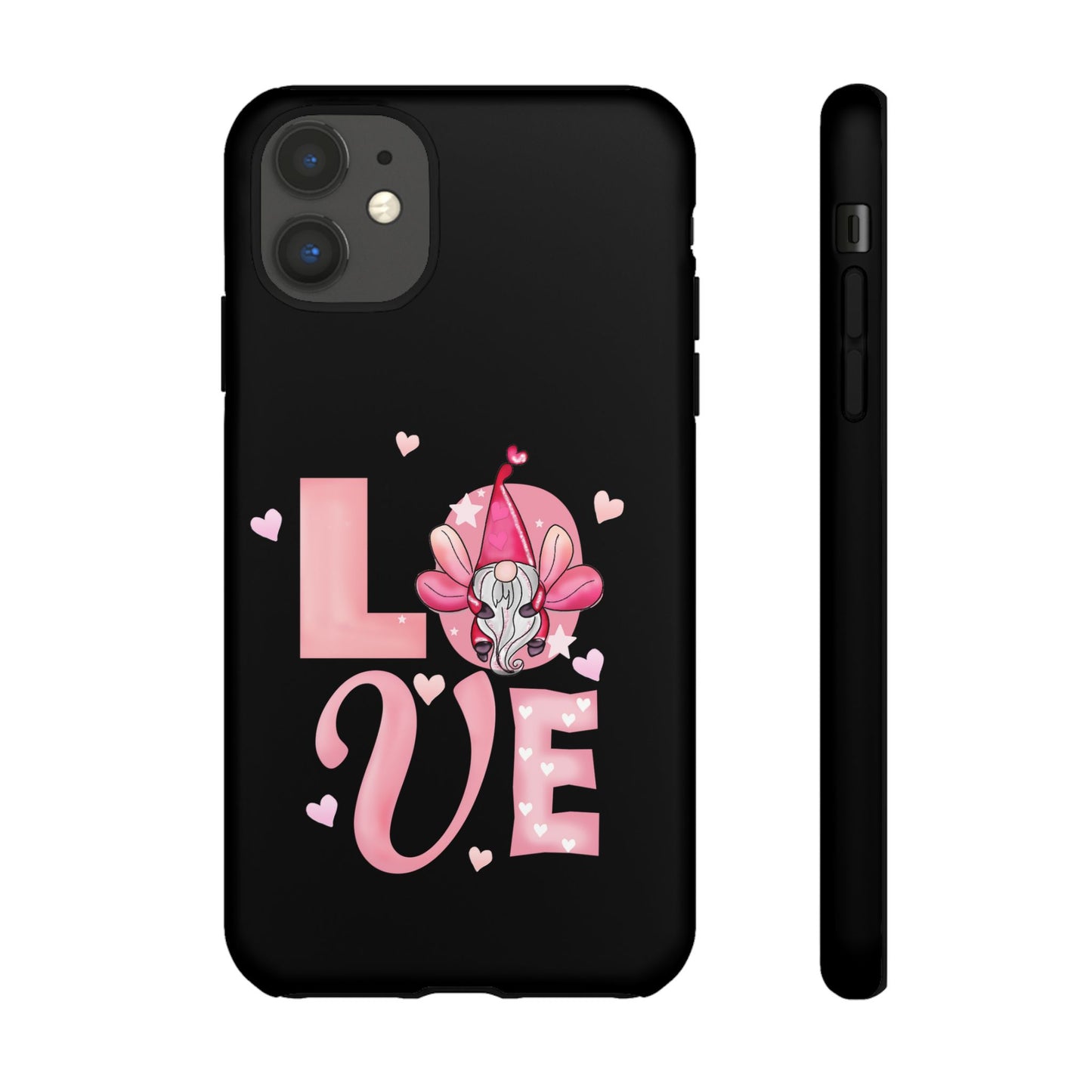 Love Gnome Phone Case — Cute Pink Heart Valentines Protective Case