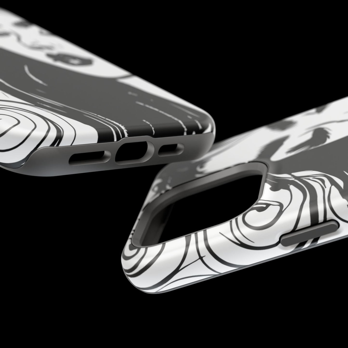 Artistic Black & White Portrait Phone Case — Magnetic Impact-Resistant