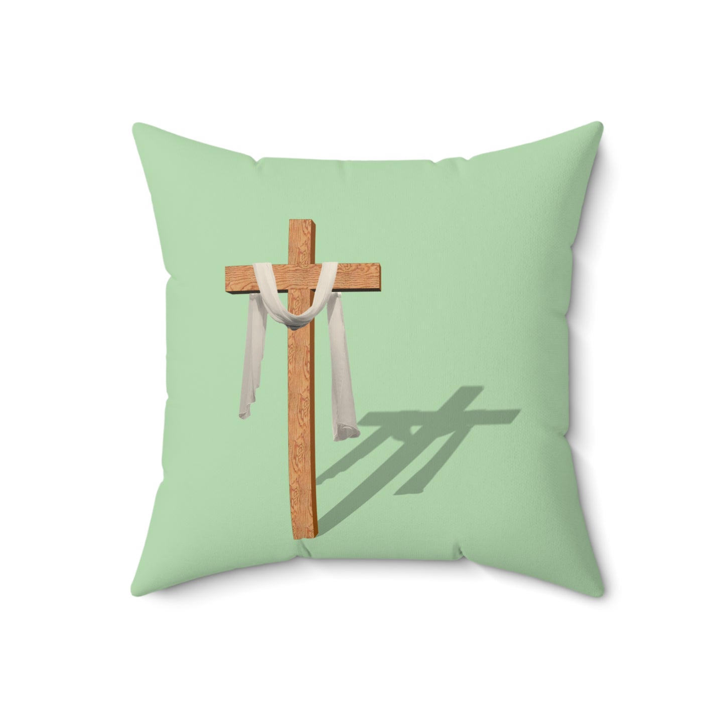 Inspirational Cross Pillow | Spun Polyester Square Cushion | Home Decor, Faith-Based Gift, Easter, Christian Art, Living Room Accent