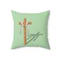 Inspirational Cross Pillow | Spun Polyester Square Cushion | Home Decor, Faith-Based Gift, Easter, Christian Art, Living Room Accent