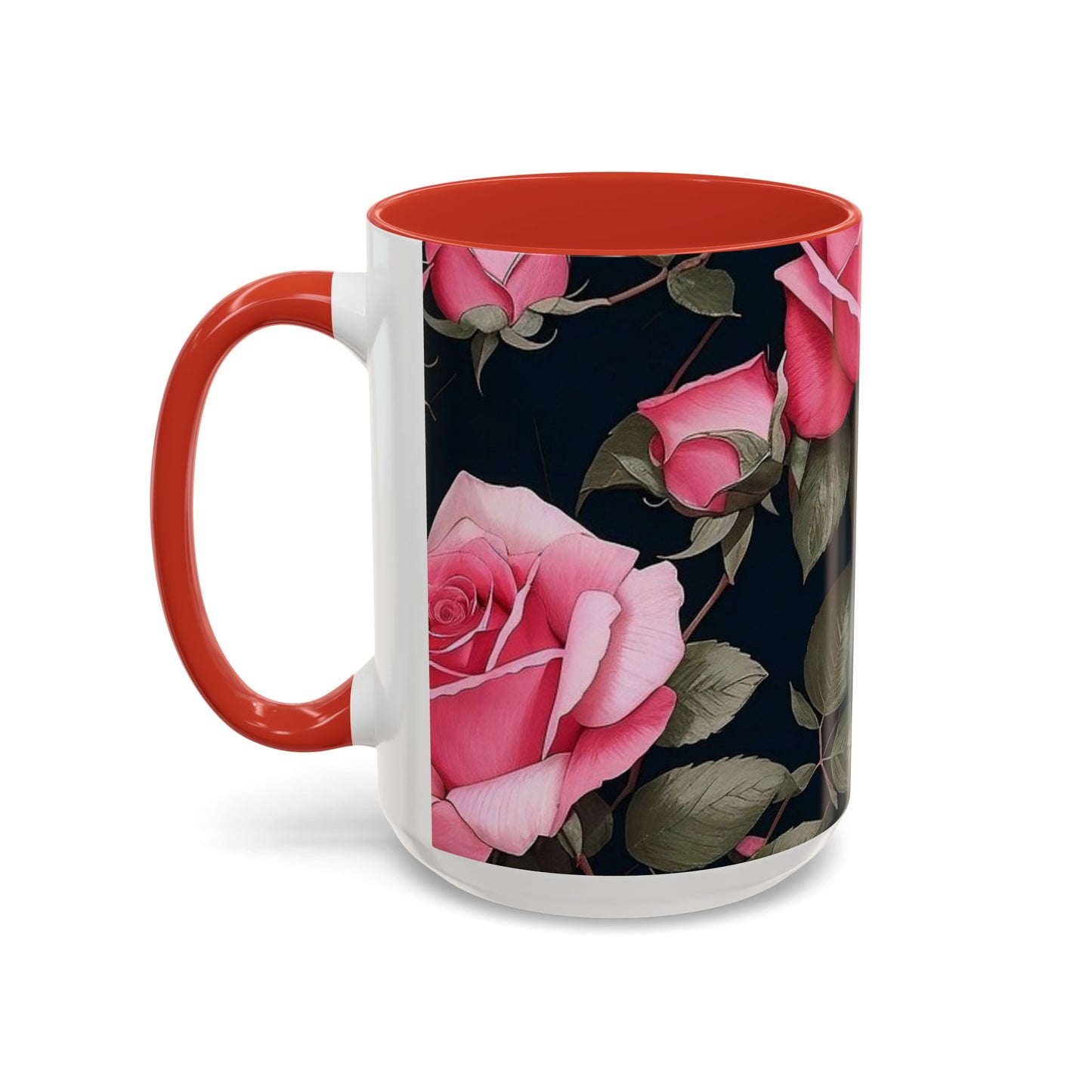Floral Accent Coffee Mug, Gift for Her, Cute Floral Mug, Spring Decor, Coffee Lover Gift