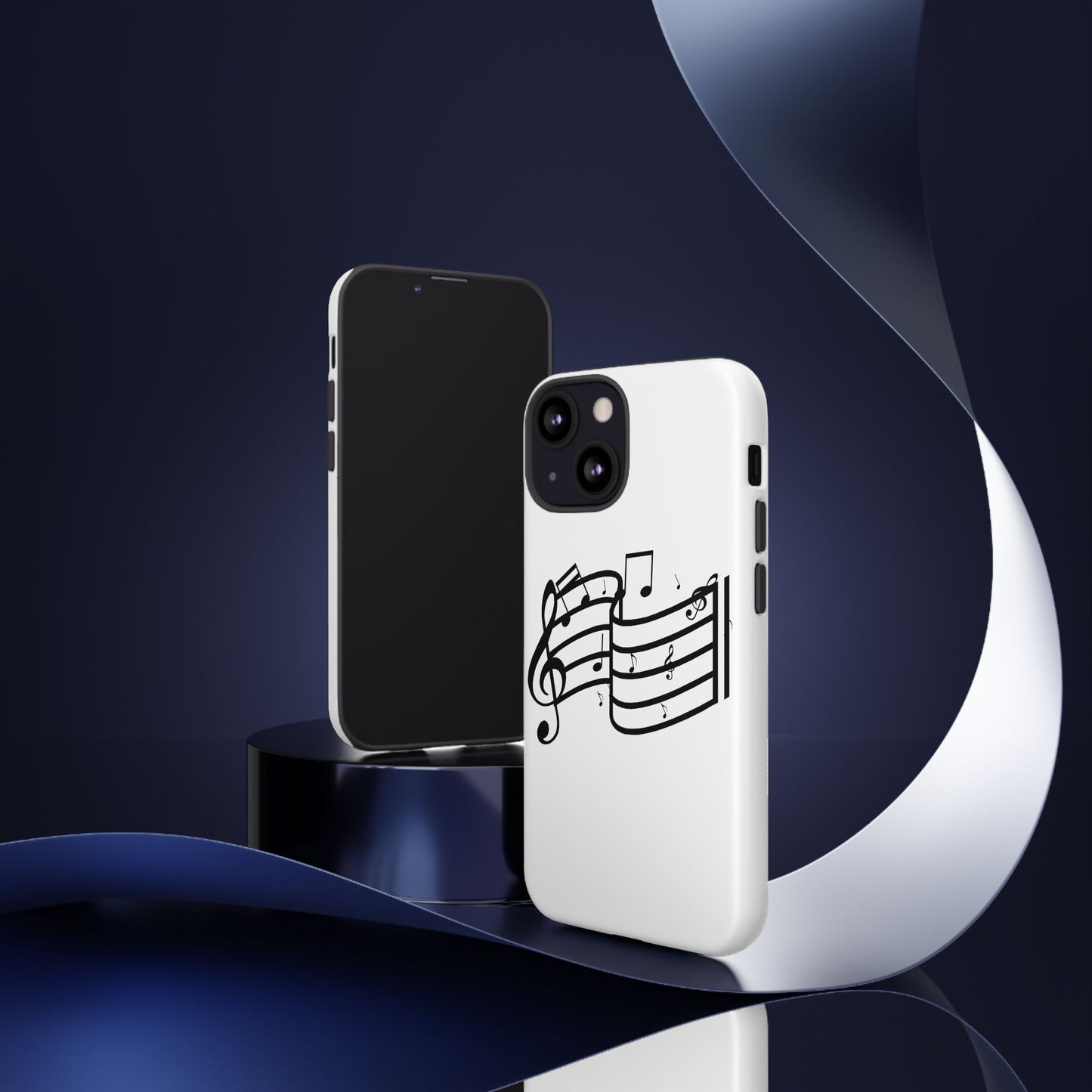 Musical Notes Phone Case — Black Treble Clef Music Staff Tough Case