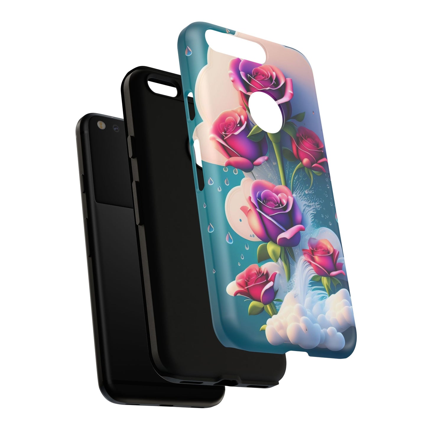 Floral Dream Tough Phone Case — Rose Bouquet Clouds Design