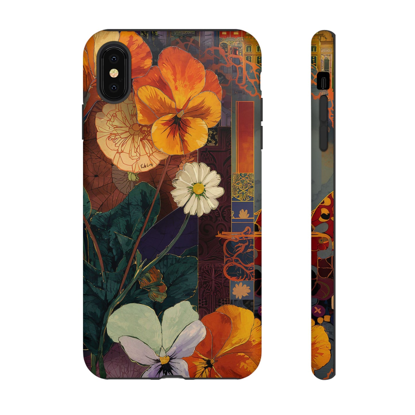 Floral Pansy Tough Phone Case — Vintage Botanical Protection