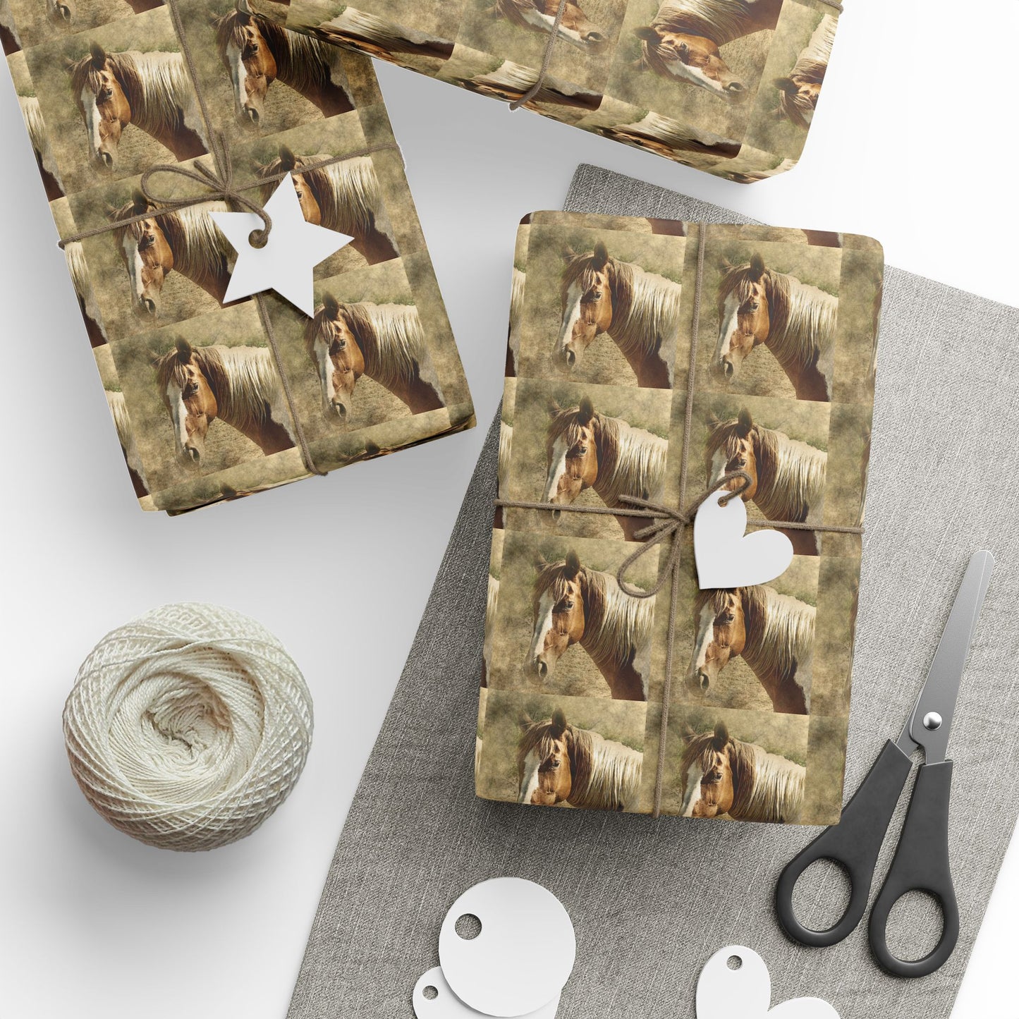 Wrapping Paper - Rustic Horse Pattern Gift Wrap