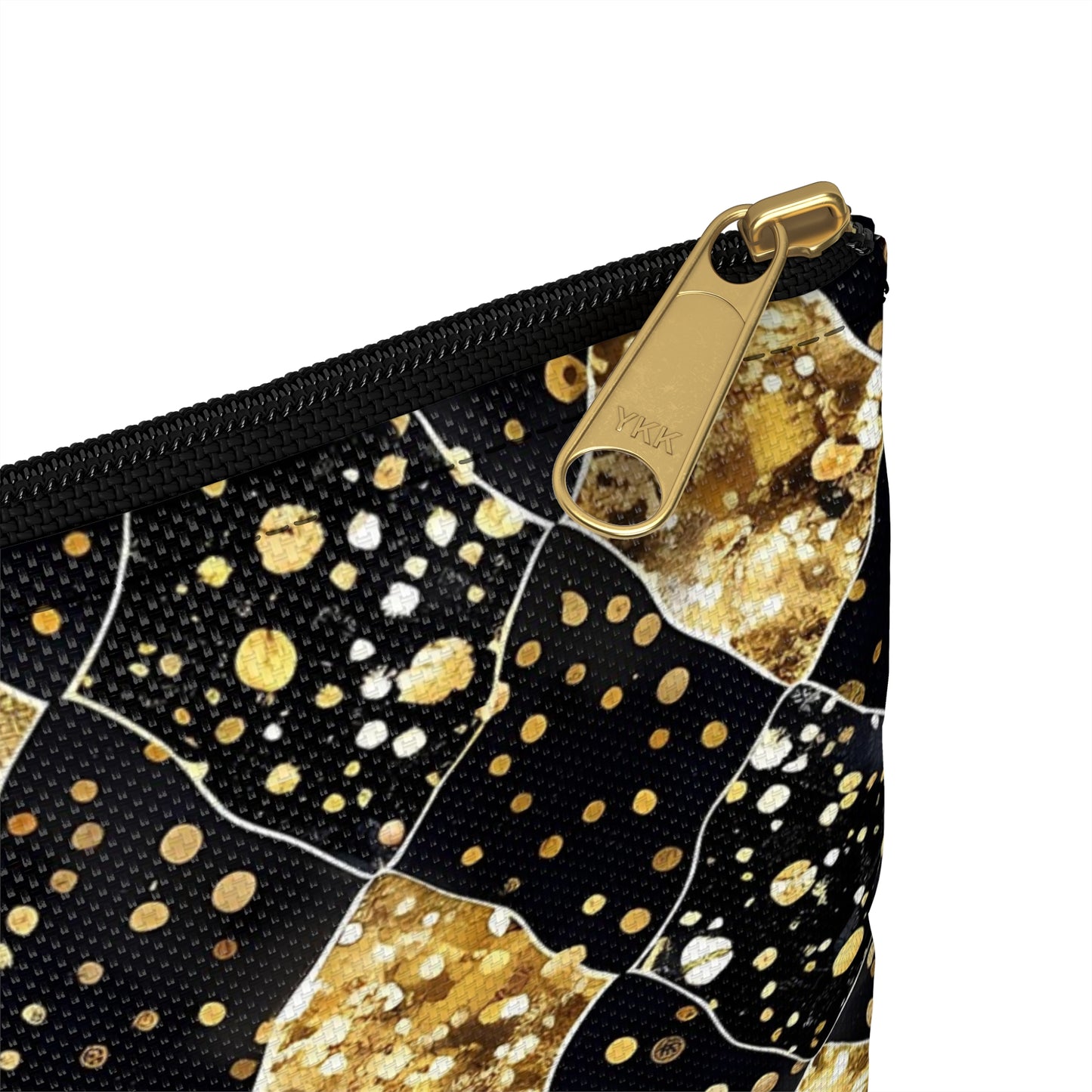 Glamorous Gold and Black Accessory Pouch, Makeup Bag