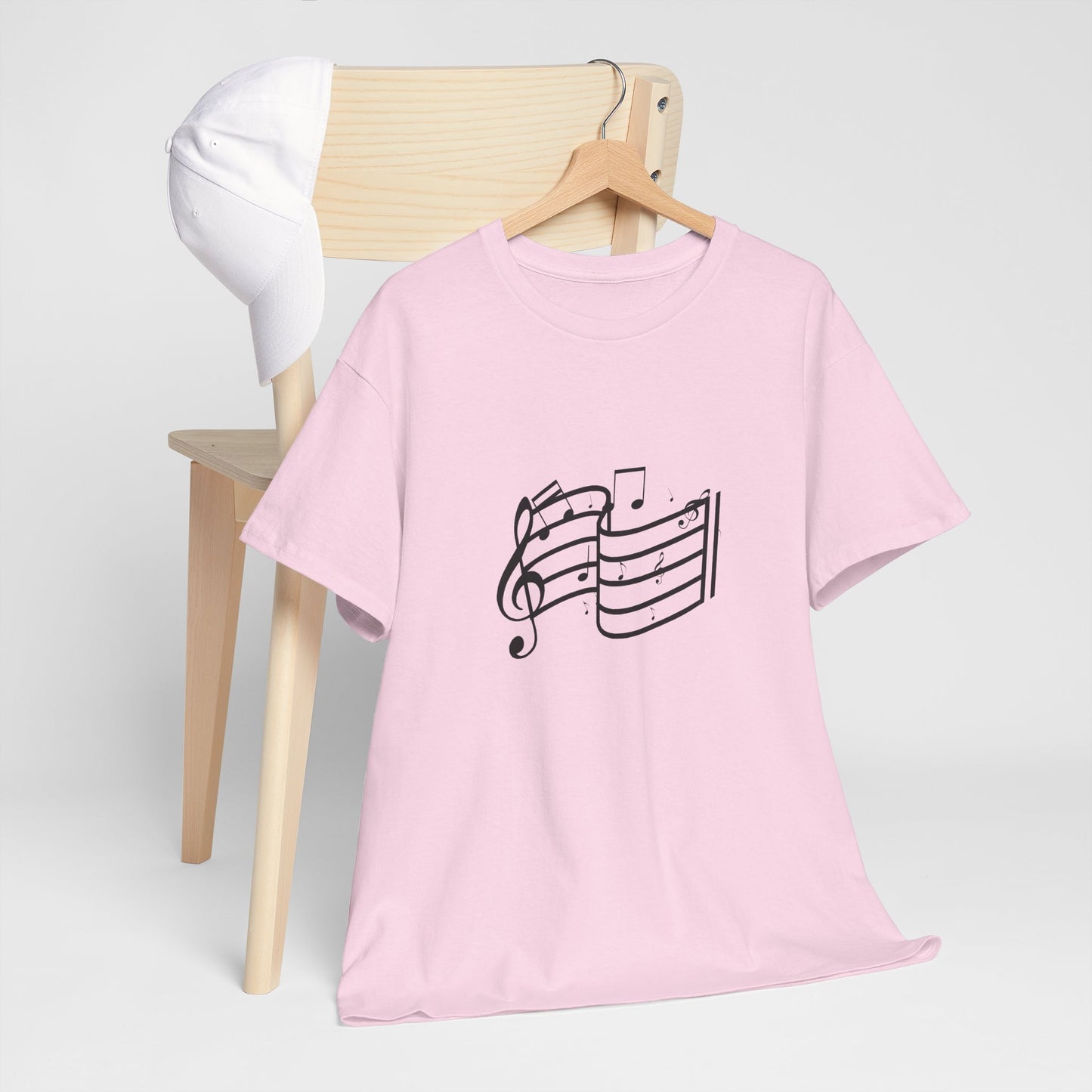 Music Notes T‑Shirt — Minimalist Sheet Music Tee for Musicians & Music Lovers