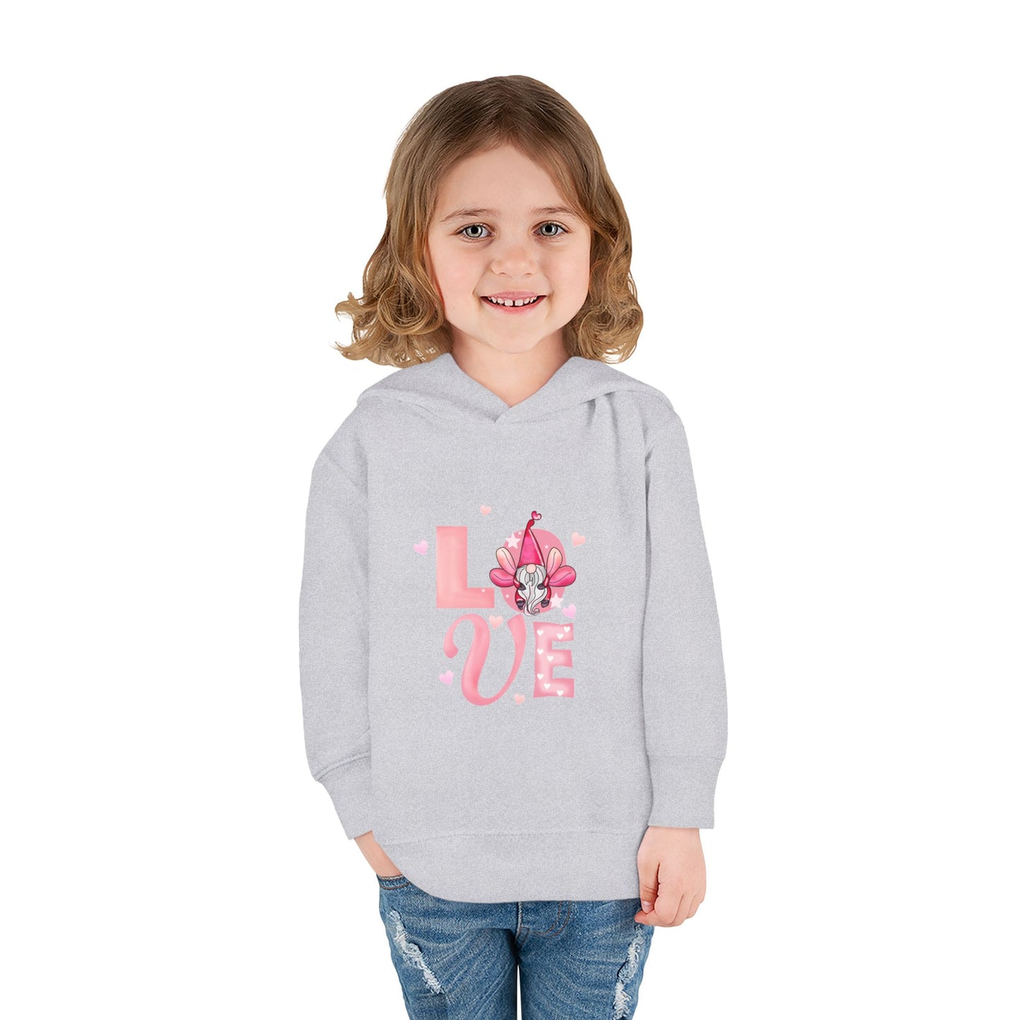 Toddler Hoodie — Pink "LOVE" Unicorn Heart Pullover