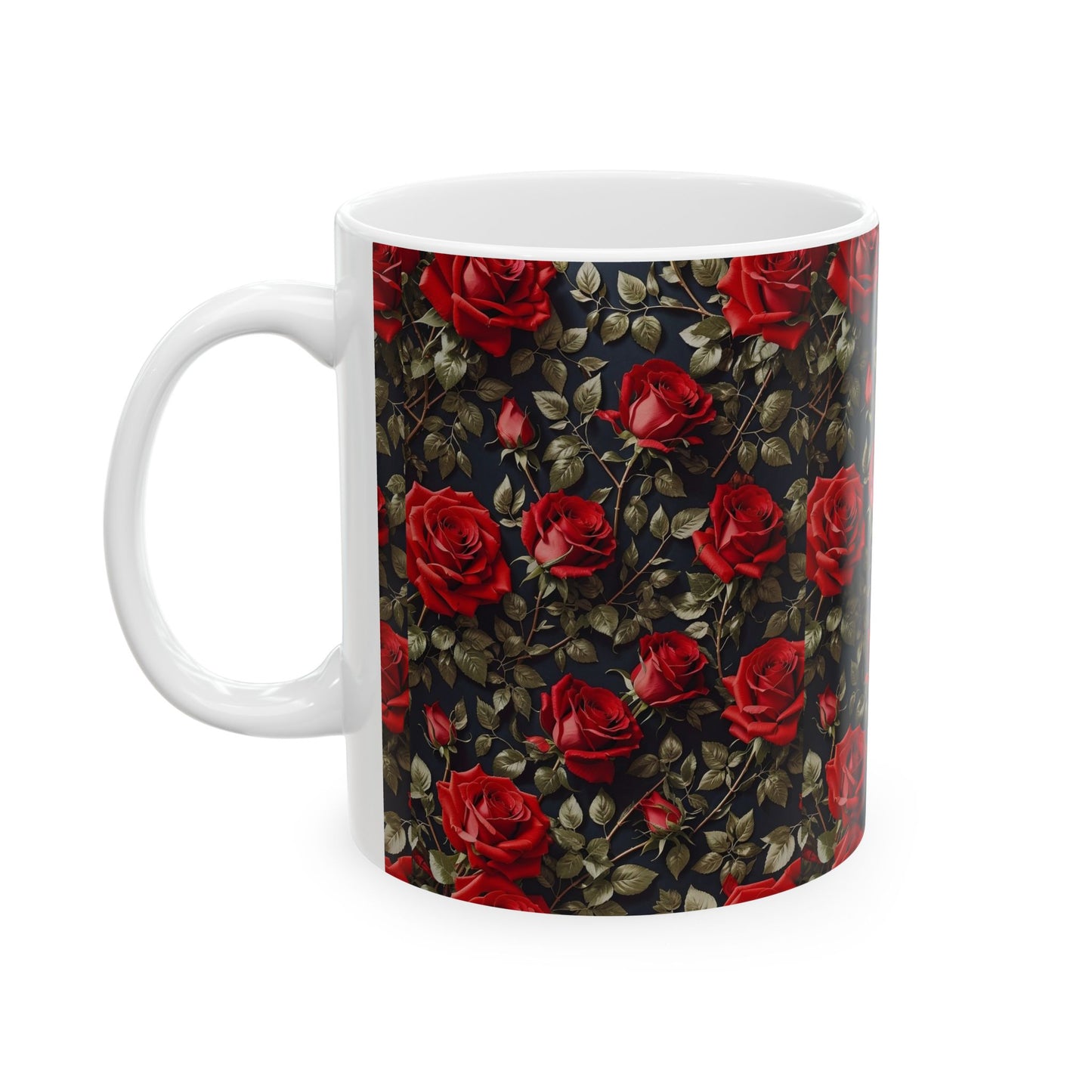 Elegant Floral Ceramic Mug with Roses | Perfect for Gifts, Valentine's Day, Mother's Day, Kitchen Decor, Tea Lovers