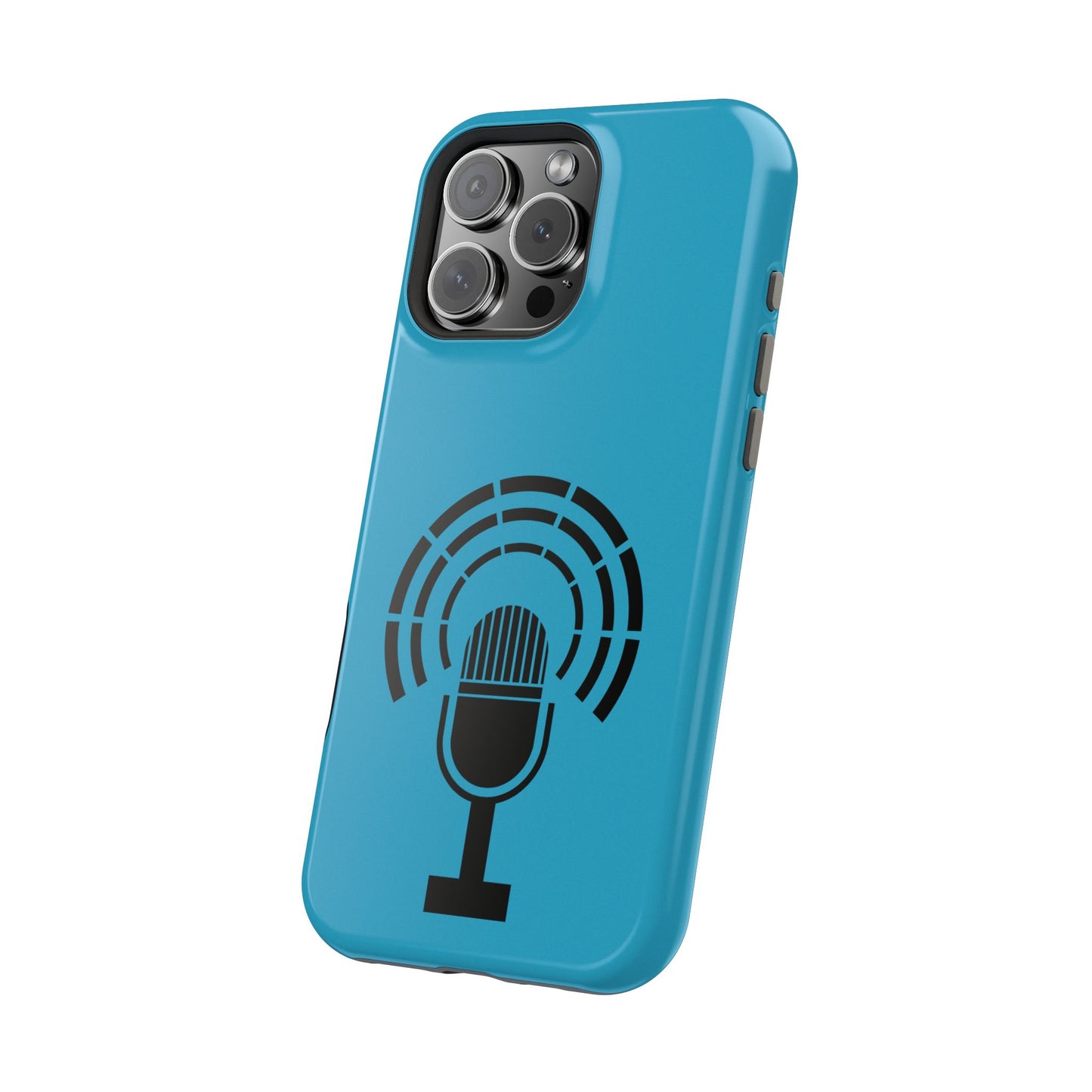 Phone Case — Retro Microphone Podcast Design, Magnetic Impact-Resistant