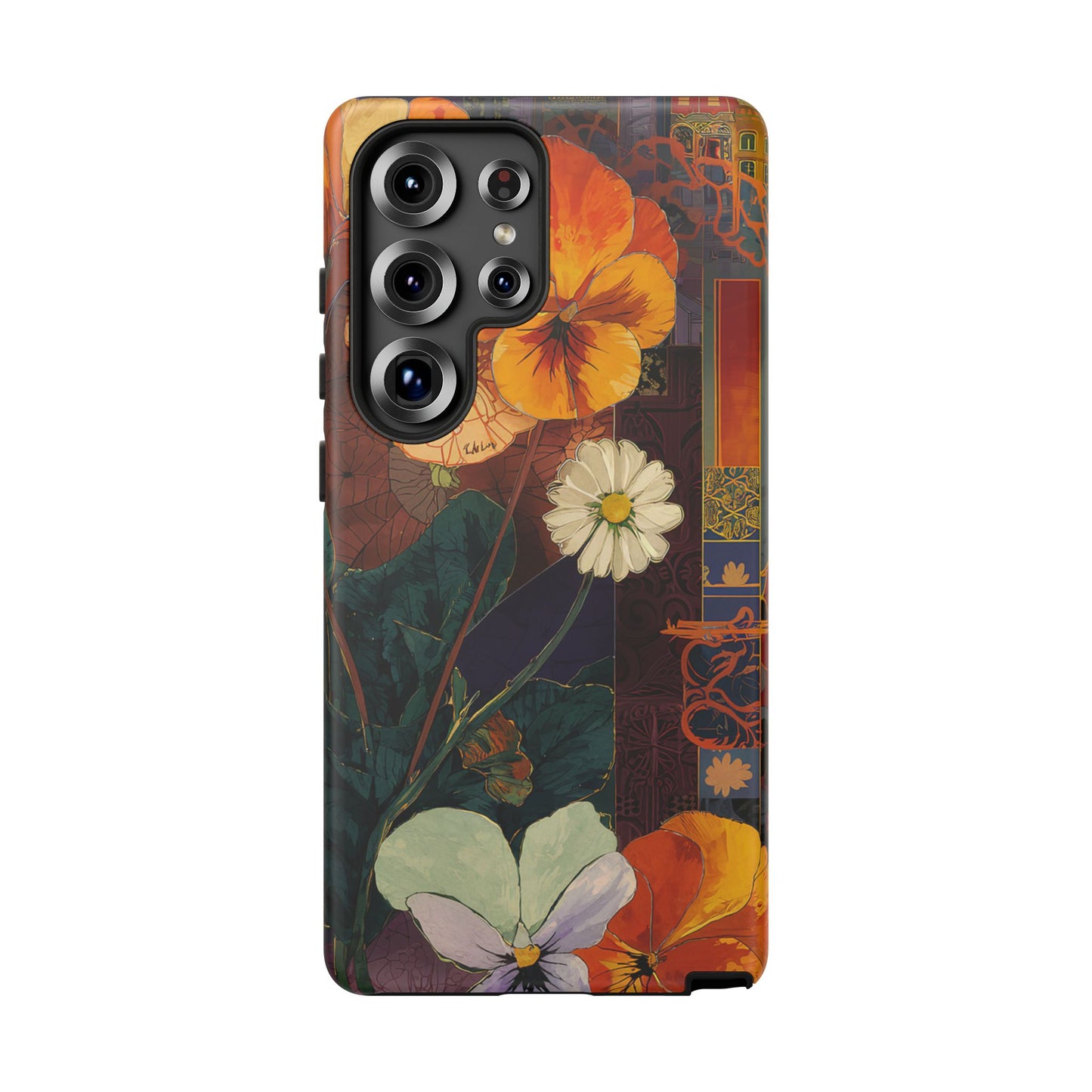 Floral Pansy Tough Phone Case — Vintage Botanical Protection
