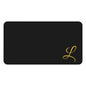 Elegant Monogram Desk Mat — Black Desk Pad with Gold “L” Accent