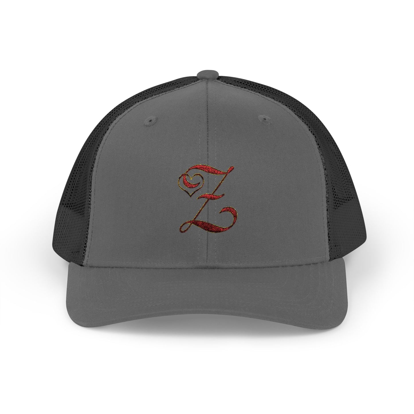 Embroidered 'Z' Snapback Trucker Cap — Vintage Monogram Initial Hat