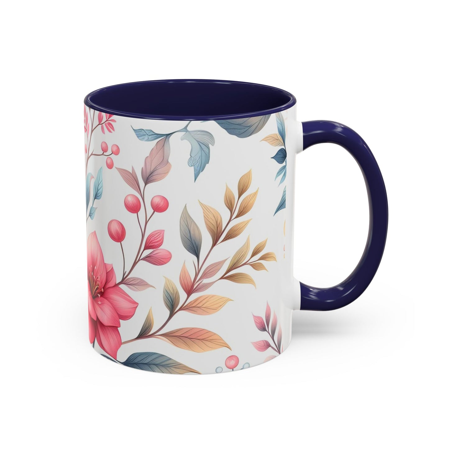 Floral Accent Coffee Mug - Perfect Gift for Tea Lovers, Home Decor, Kitchen Accessories, Mother's Day, Coffee Enthusiasts