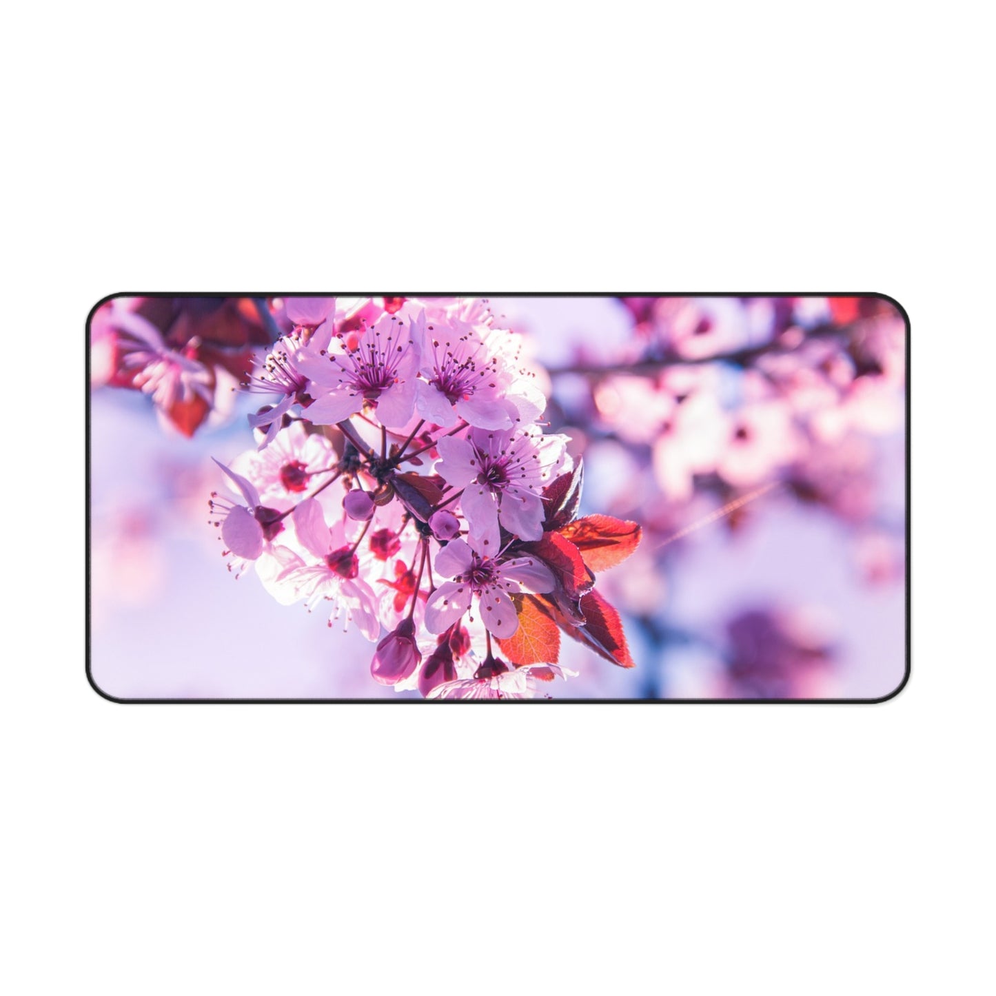 Floral Desk Mat - Elegant Mouse Pad, Office Decor, Gift for Her, Blooming Cherry Blossoms Design, Workstation Accessory, Spring Vibes