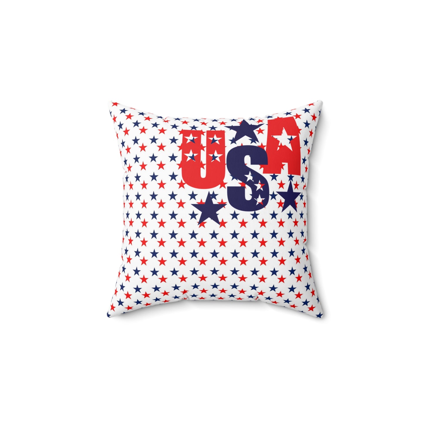 Patriotic USA Star Square Pillow, Throw Cushion, Home Decor, Independence Day Gift, Americana Style, USA Flag Decor