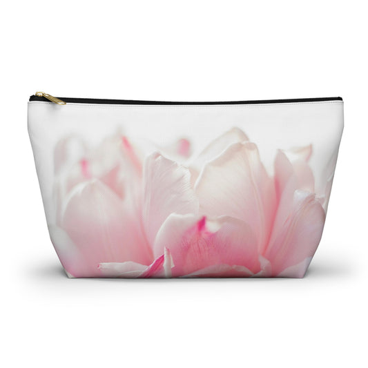 Floral Pink Tulip Accessory Pouch