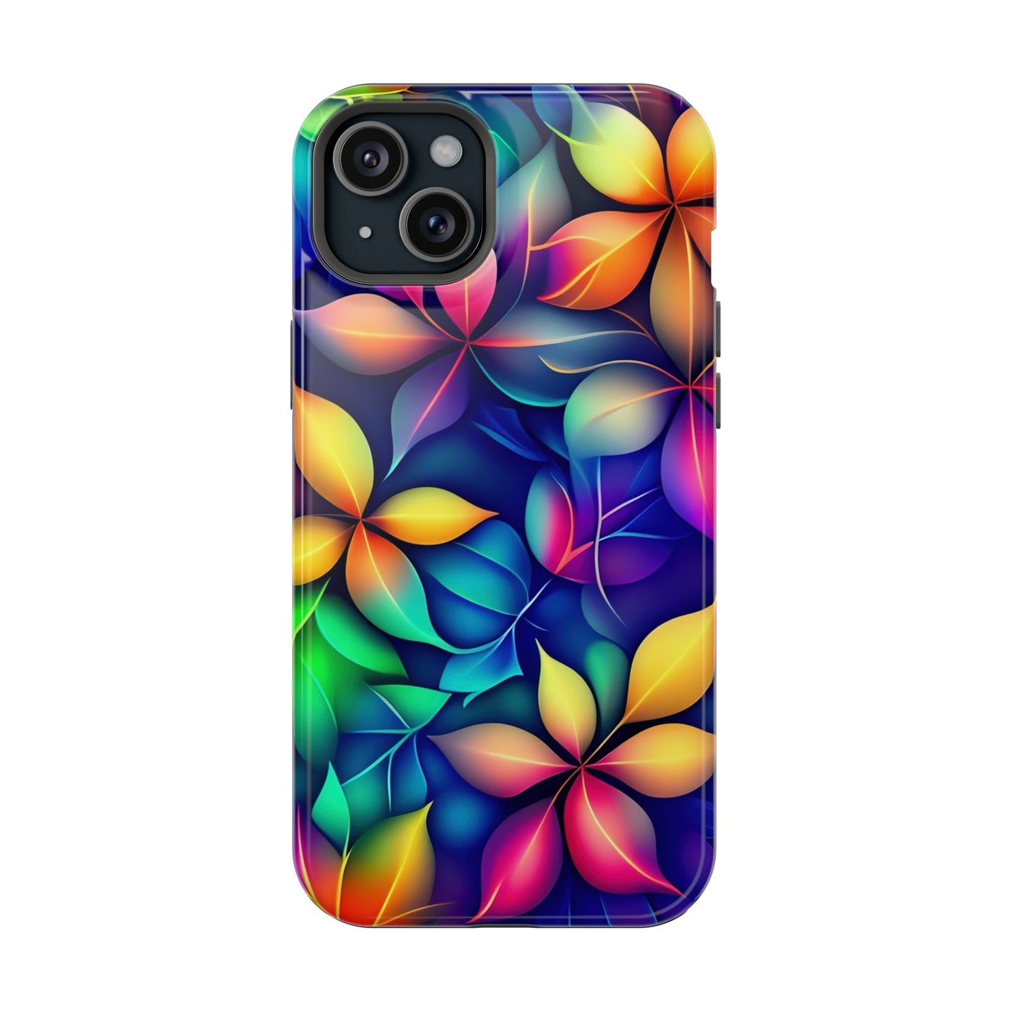 Floral Prism Magnetic Impact-Resistant Phone Case — Colorful Gradient Petal Design