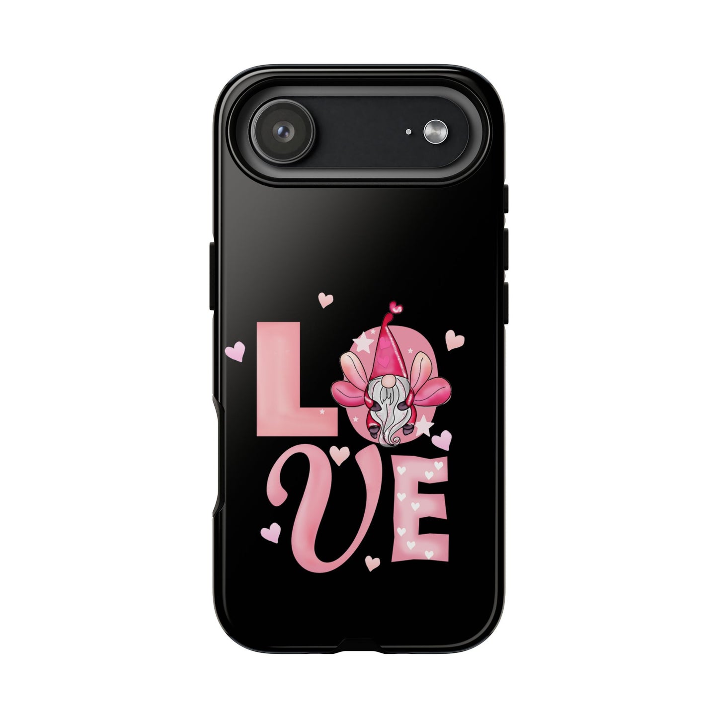 Love Gnome Phone Case — Cute Pink Heart Valentines Protective Case