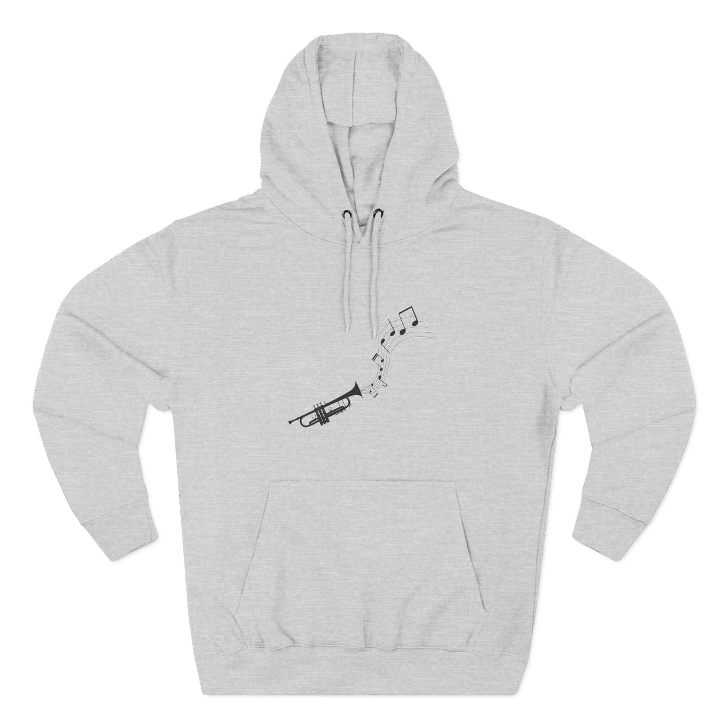 Trumpet Music Notes Hoodie — Minimalist Jazz Instrument Pullover