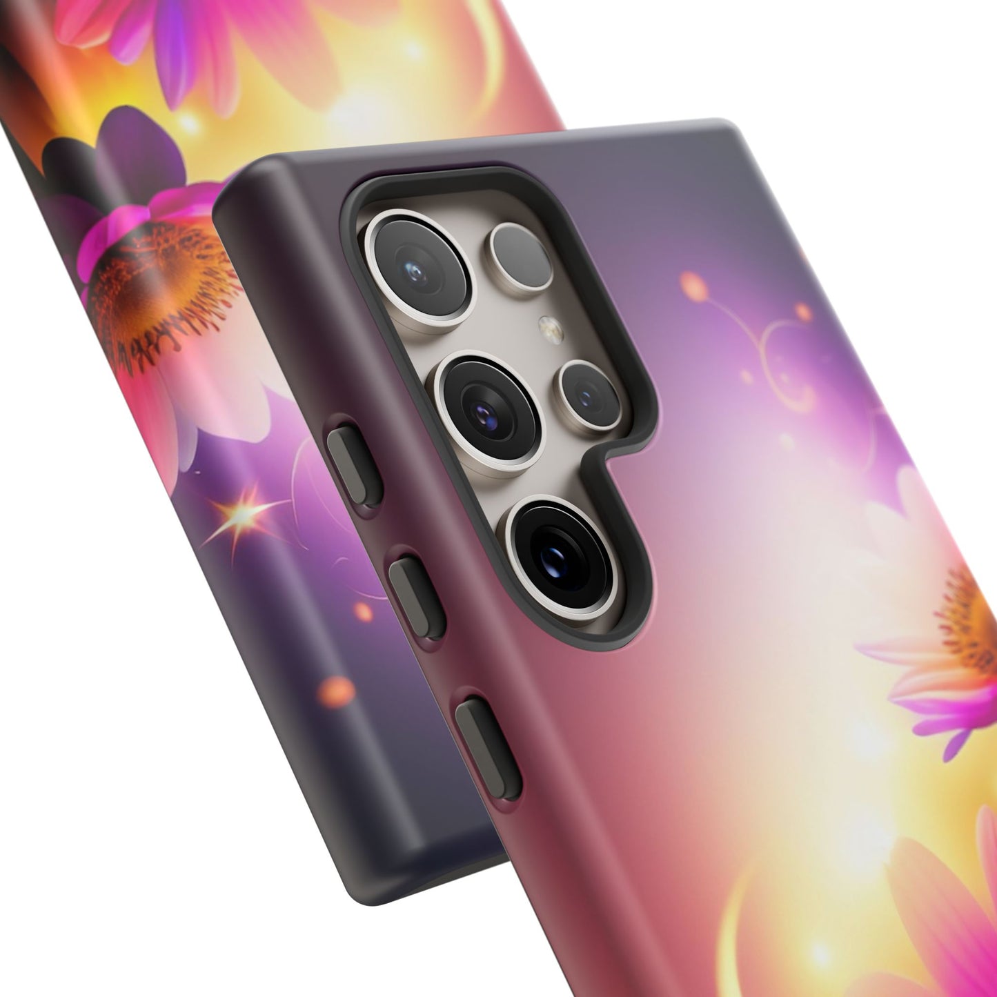 Floral Moonlight Phone Case – Purple Daisy Protective Cover