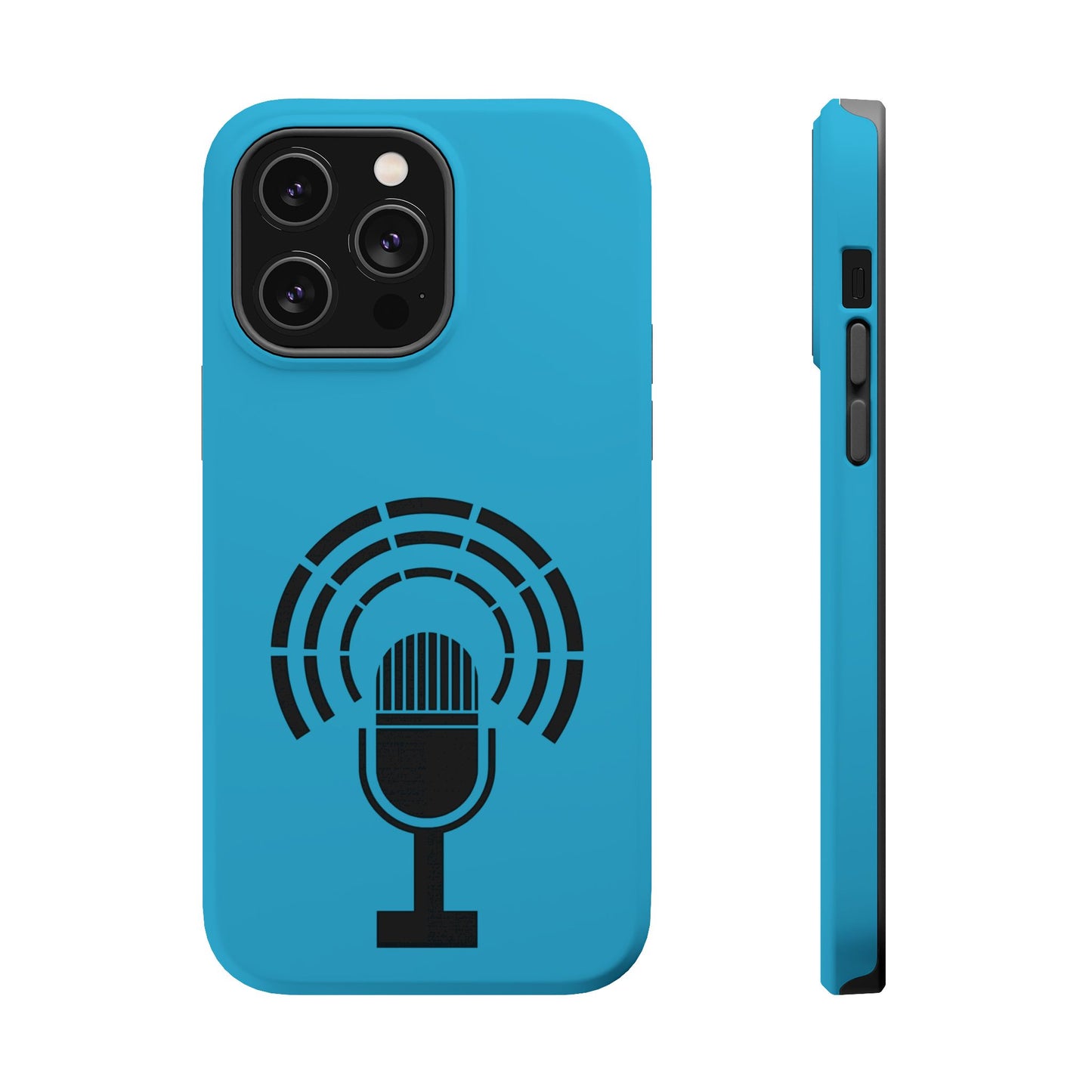 Phone Case — Retro Microphone Podcast Design, Magnetic Impact-Resistant