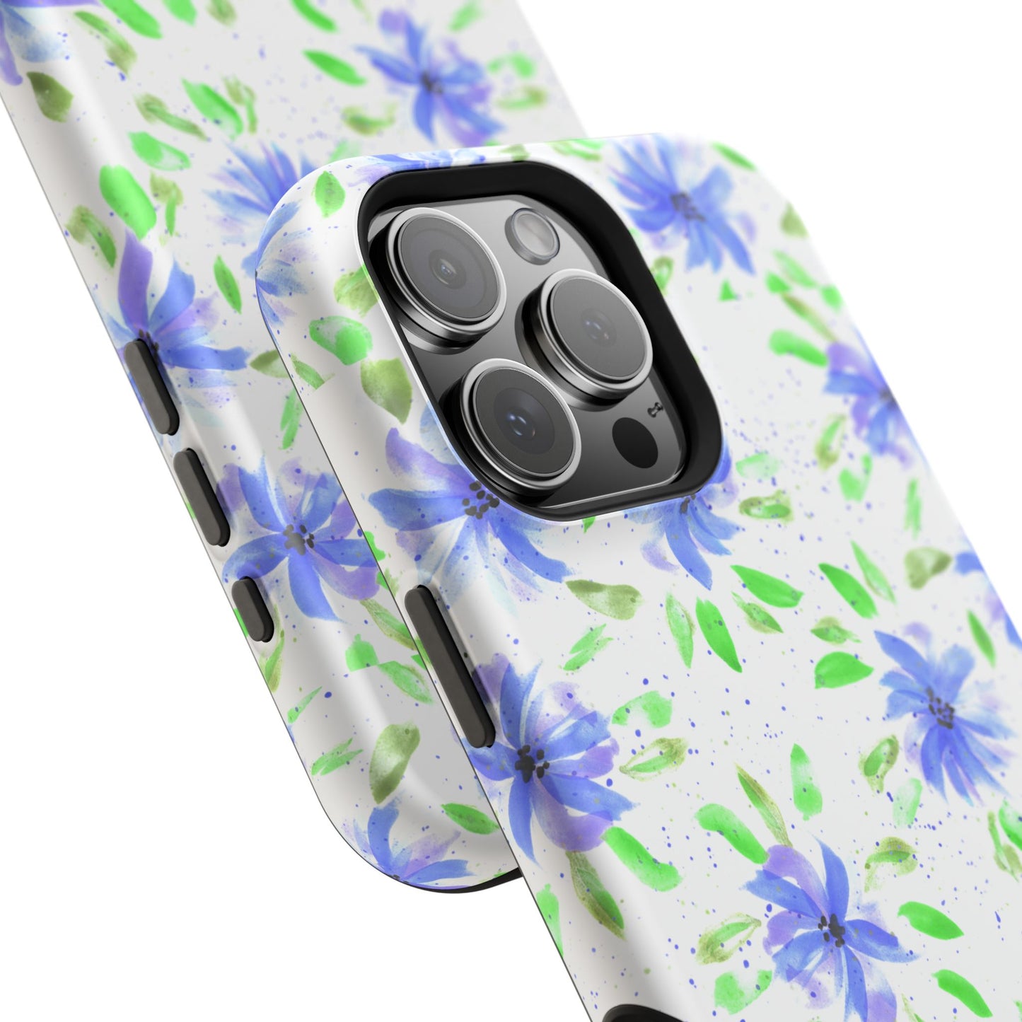 Floral Blue Watercolor Phone Case — Magnetic Impact-Resistant